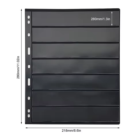 10Pcs Postage Stamp Album Pages Coin Collection Stamps Holder 7 Grid Binder Sleeves Stamp Collectors Loose-leaf Book Banknotes 12 best sales album coin - №7