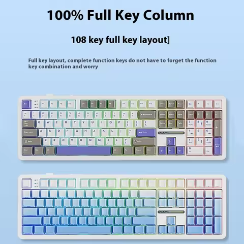 AULA F108/PRO Gaming Keyboard Mechanical RGB Hot Swappable Wireless 2.4G Polling Rate 100% Layout Hifi Switch Custom Accessories 10 best sales 108 keyboard kit - №5
