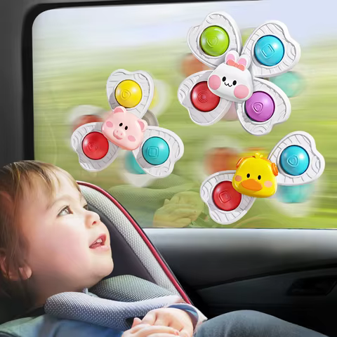 Baby Sucker Spinning Toys Children Bath Montessori Education Rotating 3 Years Bathroom Toys for Toddler Infant Toys for Baby 8 best sales bath doll - №5