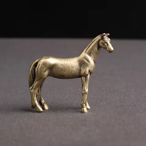 Antique Bronze Horse Statue Desk Decorations Solid Copper Micro-Carving Zodiac Horse Figurines Ornaments Home Decor Accessories 10 best sales arabian horse - №6