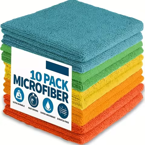 5/10/20pcs Kitchen Towel, Ultra-fine Fiber Light Gray Cleaning Cloth Set, Absorbent, Soft And Stain-removing Cloth 12 best sales roster - №9