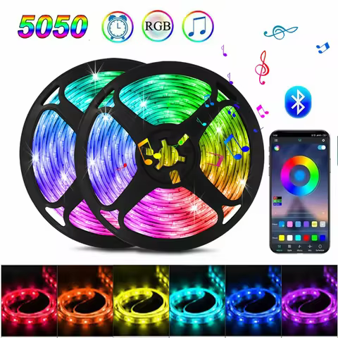 RGB LED Strip Light SMD 5050 USB Remote&APP Control Bluetooth Flexible Tape Diode Ribbon for TV Backdrop Living Room Bedroom 8 best sales ibus apple watch serie 3 - №5