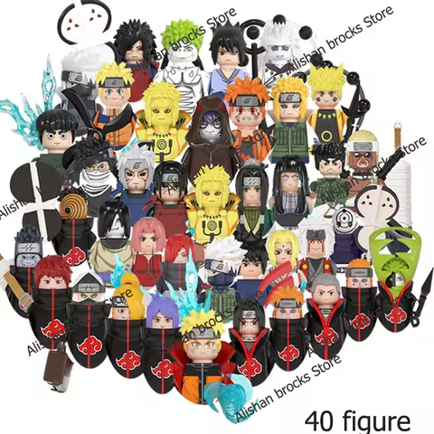Anime Narutoe Sasuke Kakashi Akatsuki bricks Building Blocks Anime cartoon blocks Action Figures Heads Assembly kids Gifts toys 10 best sales lego manga - №5