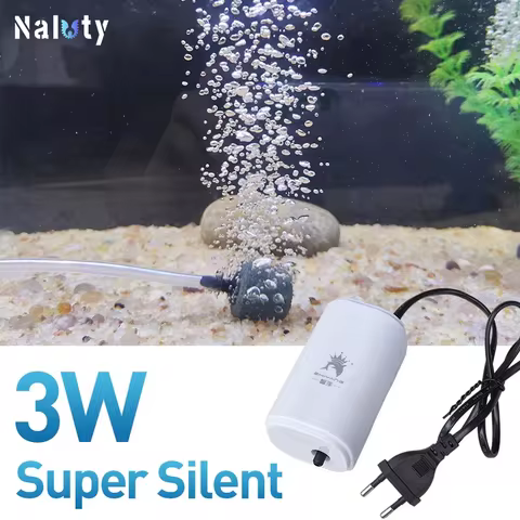 3W Silent Aquarium Air Pump Ultra Silent Fish Tank Air Compressor 220V-240V 110V Bubble Pump for Aquarium Oxygenation 10 best sales aquarium air compressor - №9