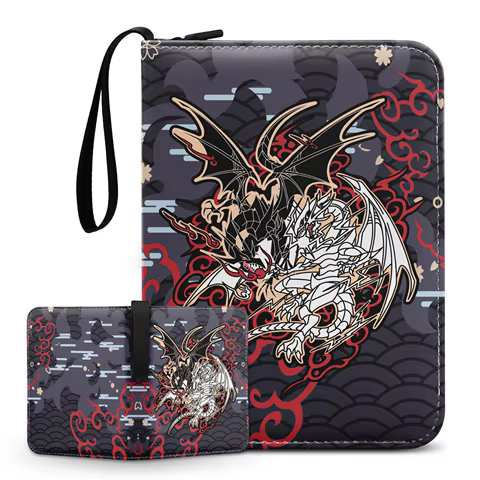 Yugioh TCG GAME Card Binder Yu-Gi-Oh Red-Eyes Black Dragon Cards Holder Album 4-Pocket Trading Card Game Collection Card Holder 10 best sales card binder 4 pocket - №6