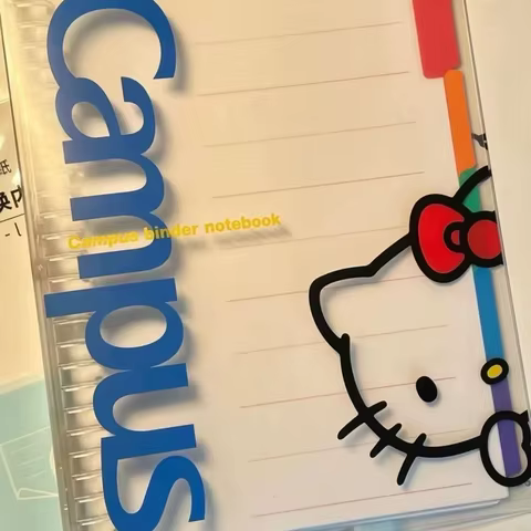 Kawaii MINISO Hello Kitty Notebook Cute Anime Cartoon Student B5 Cover Waterproof Notebook School Supplies Stationery Girls Gift 8 best sales agenda hello kitty - №7