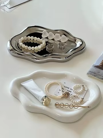 Simple Stylish Cloud Ceramic Jewelry Storage Tray Jewelry Earrings Display Desktop Ornaments Gifts for Friends 8 best sales cute tray - №7