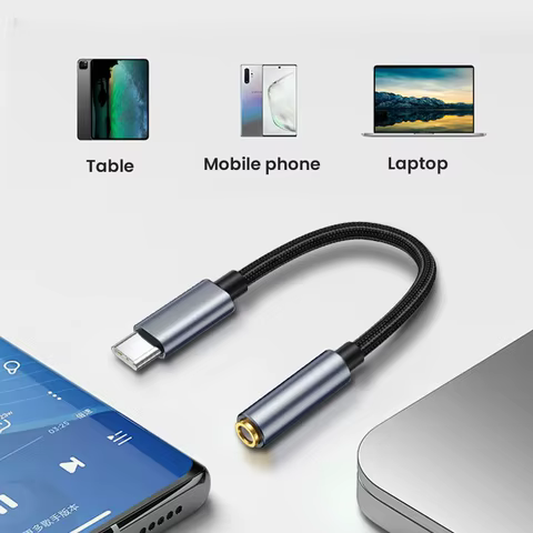 NIERBO USB C to 3.5mm Female Headphone Jack Adapter Type C to Aux Audio Dongle Adapter for Samsung Galaxy iPad Pro Pixel 12 best sales 2 male 1 female 3.5mm - №3