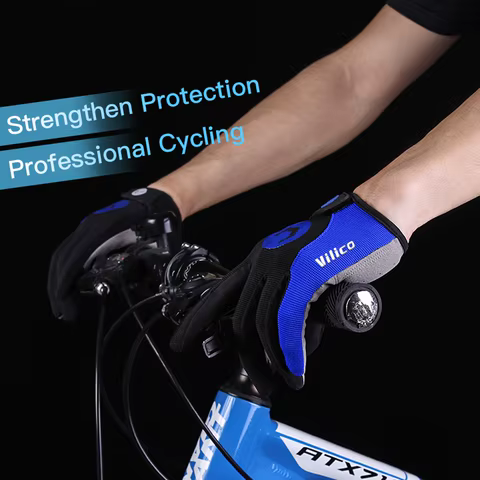Autumn Winter MTB Cycling Long Finger Gloves Non-Slip Wear Shock Proof Breathable Touch Screen Bicycle Motorbike Gloves Men 10 best sales winter gloves men - №4