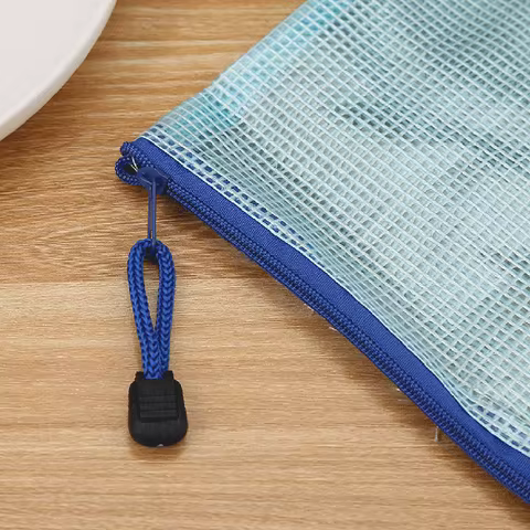 5PCS Stationery Storage Folder File Mesh Zipper Pouch A5 Document Bag Zip File Folders School Office Supplies 8 best sales certificate folder - №4