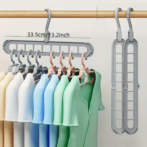3pcs, Plastic 9-Hole Foldable Hangers, Heavy Duty Space Saving Clothes Organizer Hangers, For Room, Closet, Wardrobe, Home & Dor 8 best sales clothes hangers bulk - №1