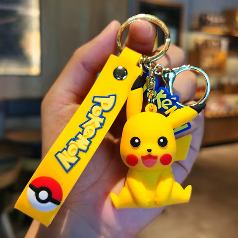 Pokemon Action Figure Pikachu Keychain Anime Cute Snorlax Eevee Backpack Pendant Doll Car Key Ring Ornaments Jewelry Kids Gifts 6 best sales eevee keychain - №3