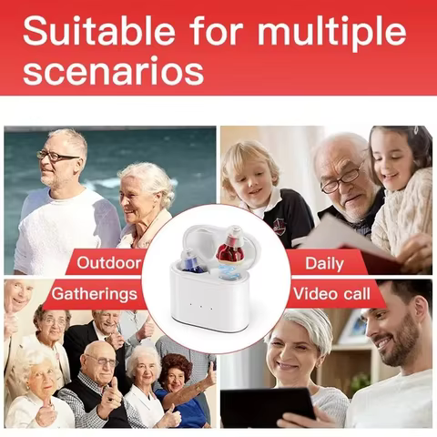 2024 new cheap Rechargeable Hearing Aids Wireless Sound Amplifier ITE Mini Invisible Elderly Hearing Aid Headphones Deaf 10 best sales hearing aid bone conduction - №8