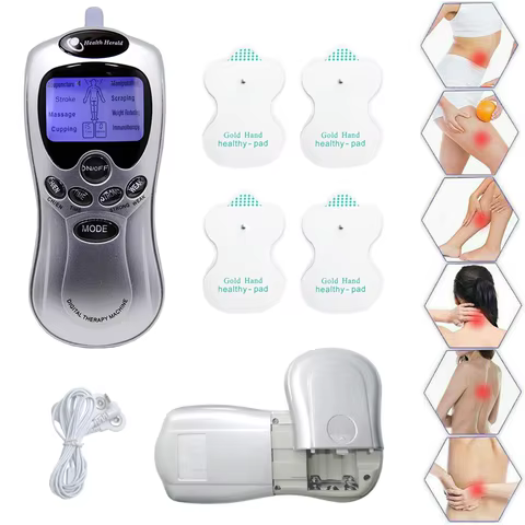 8 Model Electric body massager with adjustable dry battery power supply suitable for full body equipped W/ 4 patch replacements 12 best sales power adapter sex machine - №6