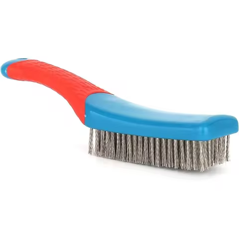 Wire Brush Duty Stainless Bristles With Plastic Handle Grip For Rust, Wielding Slag, Dirt & Paint Scrubbing With Deep Cleaning 8 best sales electric grill brush - №5