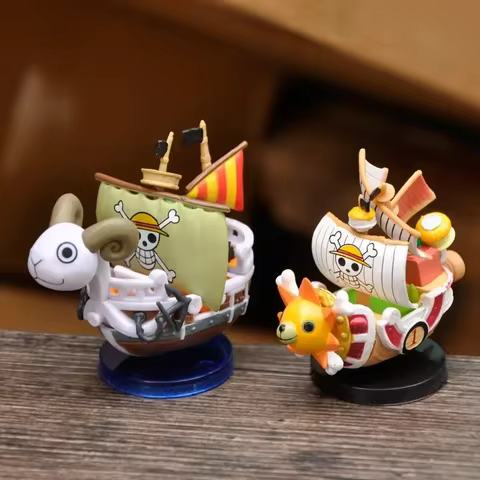 Anime One Piece Ship Figure Luffy Model Toy Super Cute Mini Boat THOUSANDSUNNY Going Merry Assembled Model Action Figure Gifts 10 best sales one piece barco - №3