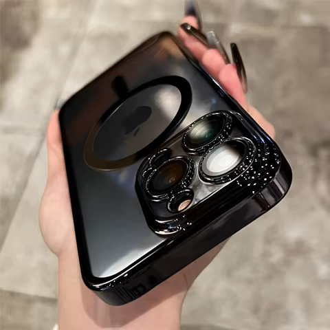 Upgrade Plating Soft TPU Lens Protect Case For iPhone 15 14 13 12 11 Pro Max Plus Magsafe Magnetic Wireless Charging Clear Cover 8 best sales iphone 15 pro case - №6