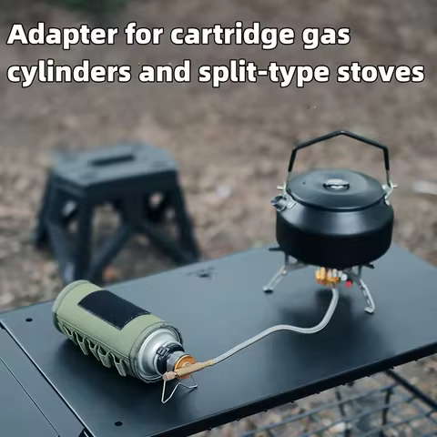 Butane Adapter With Bracket Outdoor Butane Gas Conversion Joint Camping Stove Adapter Screw Valve Output Nozzle Bottle Adapter 6 best sales wokbrander - №4
