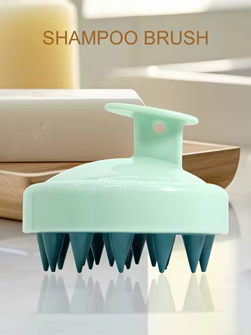 Silicone Shampoo Scalp Hair Massager Head Body Scalp Massage Brush Scalp Massage Brush Comb Magic Handle Brush Spa Massage Brush 10 best sales gusha facial - №4