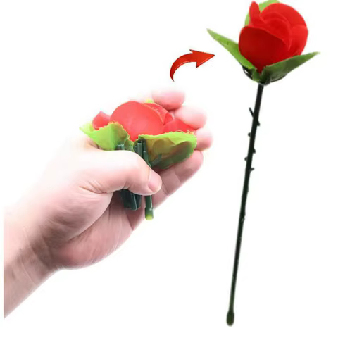 24.5cm Folding Rose Surprise Gimmick Props Close Up Magic Magic Tricks Stage Illusion Appearing Flower Children 10 best sales rose magic - №8