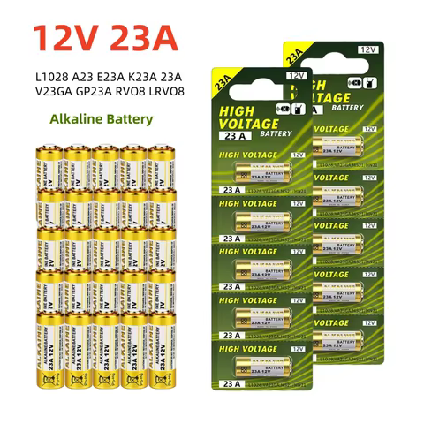 12V 23A Battery 23GA A23S E23A EL12 MN21 V23GA GP23A LRV08 For Doorbell Remote Control Electric Toy A23 Alkaline Battery Pack 10 best sales a23 - №2