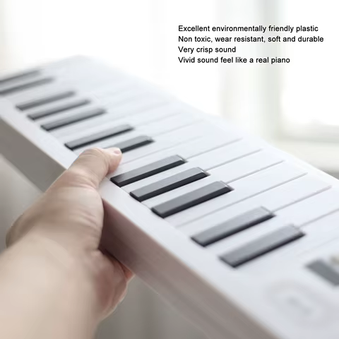 61 Key Foldable Piano Keyboard 61 Key Foldable Piano Portable Keyboard Folding Electronic Instrument with Recording Playback 10 best sales mini piano keyboard - №4