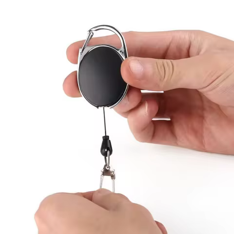 1-4pcs Retractable Key Chain Reel Badge Holder Fly Fishing Zinger Retractor with Quick Release Spring Clip Fishing Accessories 6 best sales retractable keychain - №5