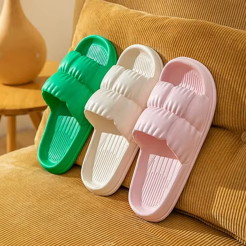 Soft Bottom Slippers for Women Home Bathroom Home Bath Non-slip Couple Summer Sandals for Men Summer Wear Comfortable 6 best sales zyxel - №6