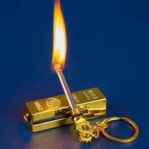Ten Thousand Match Lighter Windproof High Value Gold Bar Shape Kerosene Lighter Creative Personality Anti-drop Cool lighter 12 best sales spinner lighter - №6