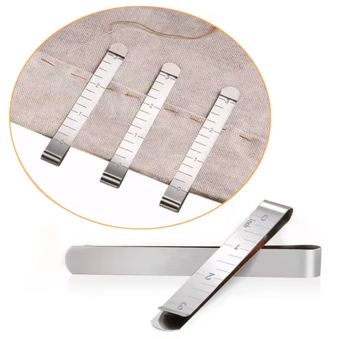 10pcs Sewing Hemming Clips Stainless Steel Hemming Clips Metal Crimping Clip Fabric Measuring Ruler DIY Sewing Clip Tools 10 best sales fabric clips - №2