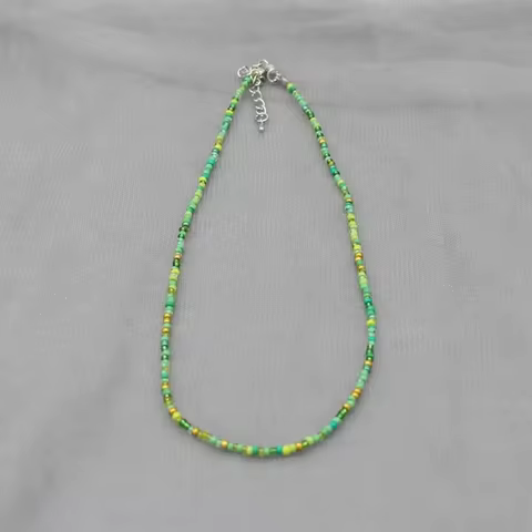 Bohemia Handmade Rainbow Seed Beads Simple Choker Necklace Candy Color Neck Chain Women's Wild Sweet Colorful Collar Jewelry 8 best sales earthy jewelry - №4