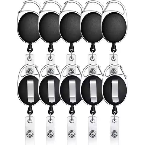 5PCS Retractable Reel ID Lanyard Name Tag Card Badge Support Key Chain Anti-Lost Clip Nurse Office Supplies 6 best sales name tag nurse - №2