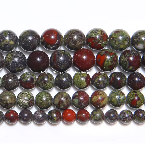 Natural Dragon Bloodstone Stone Round Loose Beads 15 8 best sales dragon blood stone - №6