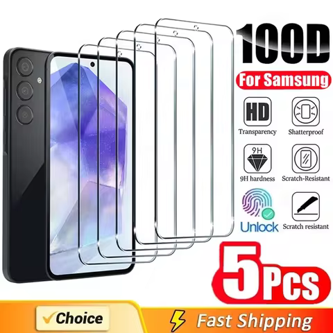 5Pcs Screen Protector for Samsung A55 A15 A54 A34 A13 A14 A53 A52 A12 A33 A52S A32 A35 A71 A72 A51 A22 S10E S20FE Tempered Glass 10 best sales samsung 22 ultra - №10
