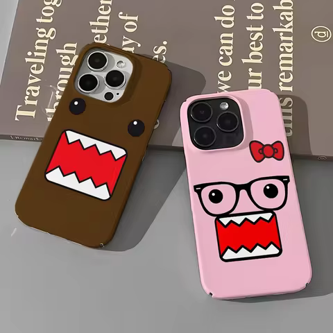 Cute Domo-kun Phone Case for iPhone 16 15 14 13 12 11 Pro Max XS XR XSMax 6 7 8 Plus Glossy HD Hard PC Cover 8 best sales domo phone case - №1