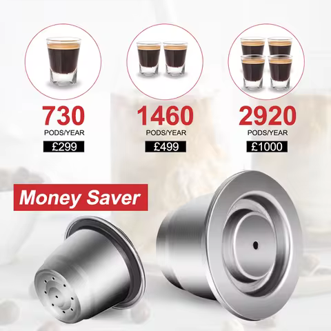 icafilas Coffee Capsule Reusable for Nespresso Cafe Machine Stainless Steel Pod Reutilisable Coffee Filters Eco-Friendly Cup 10 best sales illy - №8