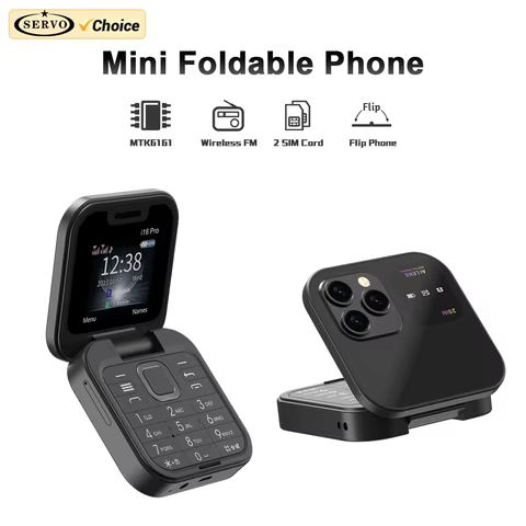 SERVO i16Pro Small Foldable Mobile Phone Auto Call Record Speed Dial FM Radio Mini Flip Telephones 2 Card GSM Unlocked Cellphone 8 best sales clamshell phone - №1