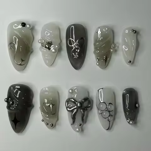6 best sales false nails with glue free shipping - №6
