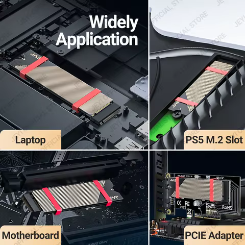 JEYI M.2 Copper SSD Heatsink with Graphene Layer, M2 NVMe NGFF 2280 Drive Cooler Solid State Drive Radiator for Laptop PC PS5 10 best sales copper heatsinks - №4