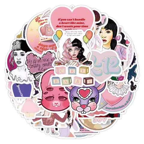 10/50PCS Singer Melanie Martinez Stickers Cartoon Decals DIY Scrapbook Album Suitcase Laptop Fridge Car Wall Sticker Kids 8 best sales melanie martinez sticker - №8
