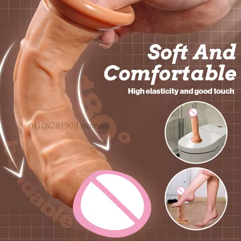 Realistic G-Spot Dildo with Suction Cup Silicone Dick Penis Anal Plug Dildo Adults Sex Toys for Women 18+ Strapon Masturbator 8 best sales thrusting penis - №3