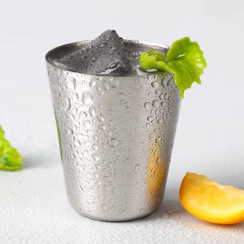 4/6Pcs Outdoor Practical Travel Stainless Steel Cups Mini Set Glasses For Whisky Wine With Case Portable Drinkware 30ml/70ml 8 best sales stainless steel espresso cup - №2