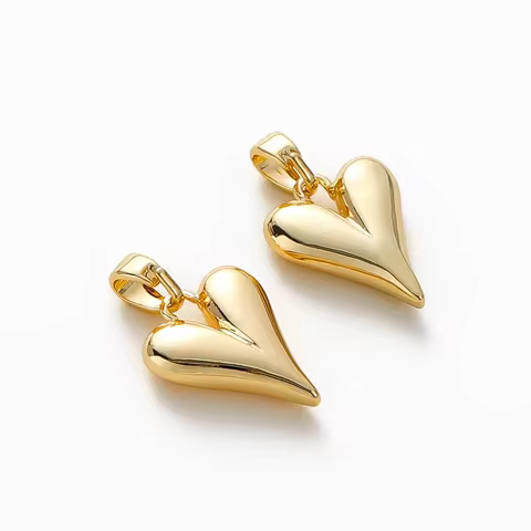 4pcs 18K Gold Plated Small Peach Heart Charms For Jewellery Making DIY Earrings Necklaces Pendant Accessories 12 best sales gold plated charm - №3