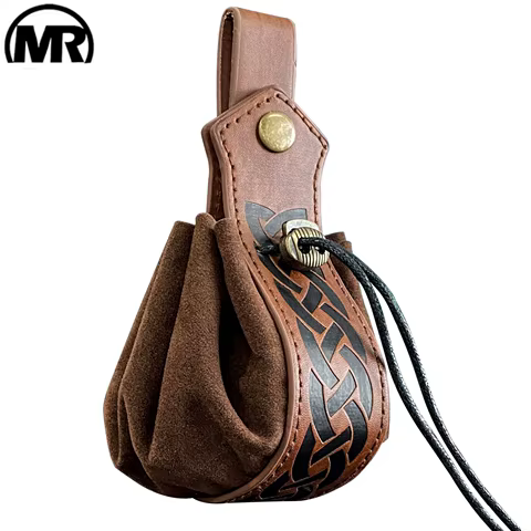 Viking-style Medieval Pouch That Can Be Hung On a Belt, Men's Coin Purse, High-quality Retro Waist Bag, Cool and Handsome Style 12 best sales k swiss - №10