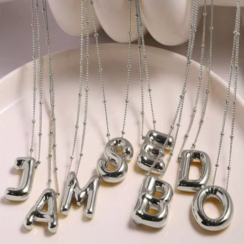 12 best sales balloon letter necklace - №7