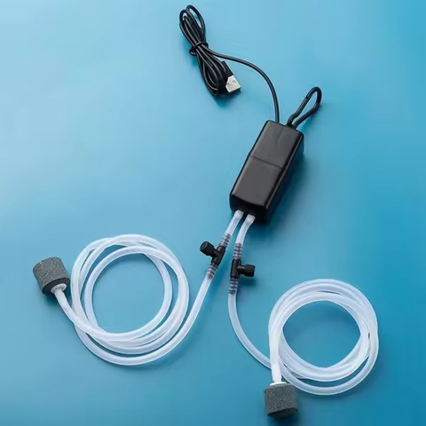 Mini Aquarium Air Pump Kit Oxygen Pump with Air Stone,Silent High Energy Efficient,USB Aquarium Filter, Fishing Tank Accessories 10 best sales aquarium air compressor - №10