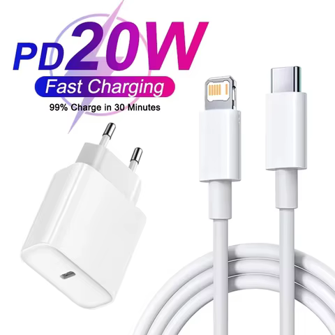 PD 20W Fast Charger For iPhone 14 13 12 11 Pro Max Mini 7 8 Plus XR Type C Cable Fast Charging Date Cord Phone Accessories 8 best sales bateria redmi note 7 - №8