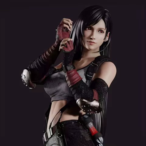 ff7 Tifa Tifa Female Fighter Anime Statue Figure Ornaments Small Gifts Room Decorations Christmas Gifts 8 best sales anime statue - №1