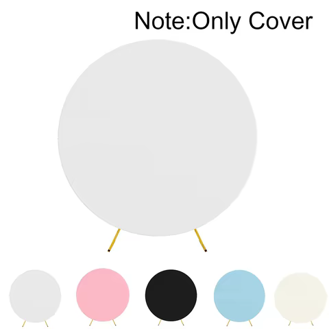 Pure Color Circle Round Backdrop Cover Wedding Baby Shower Birthday Party Decor Elastic Photo Background(Without Shelf) 12 best sales wedding photo background - №12