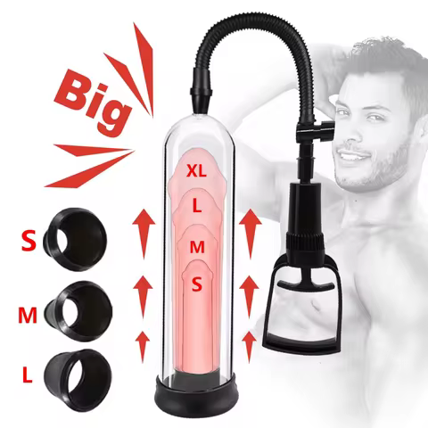 Penis Pump Sex Toys for Men Penis Enlargement Vacuum Pump for Penis Enhancement Male Masturbator Adult Penis Extender Tools 8 best sales extension for penis - №5